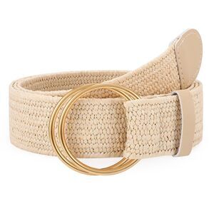 6292 Women Boho Straw Woven Stretch Belt For Dress Ladies Braided